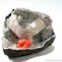 Epistilbite With Heulandite in Quartz Geode - image 1