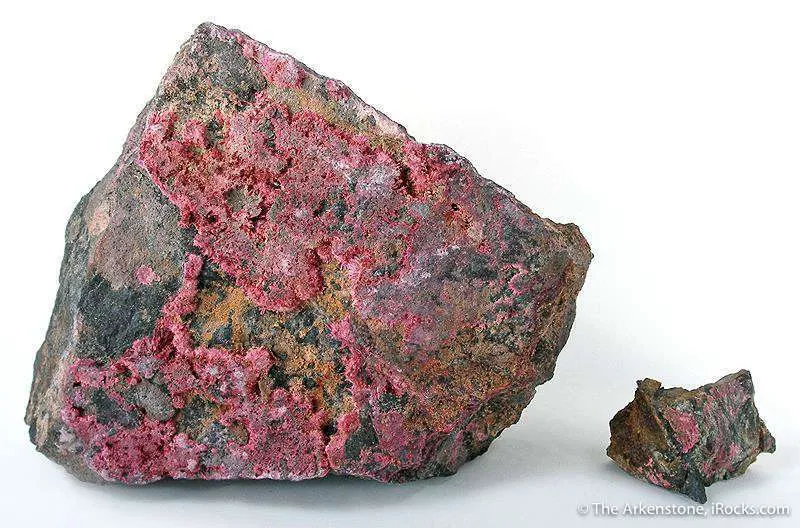 Erythrite, Asbolite on Cobaltite Ore image