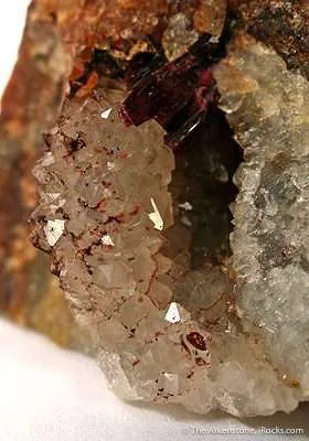 Erythrite on Quartz - image 3