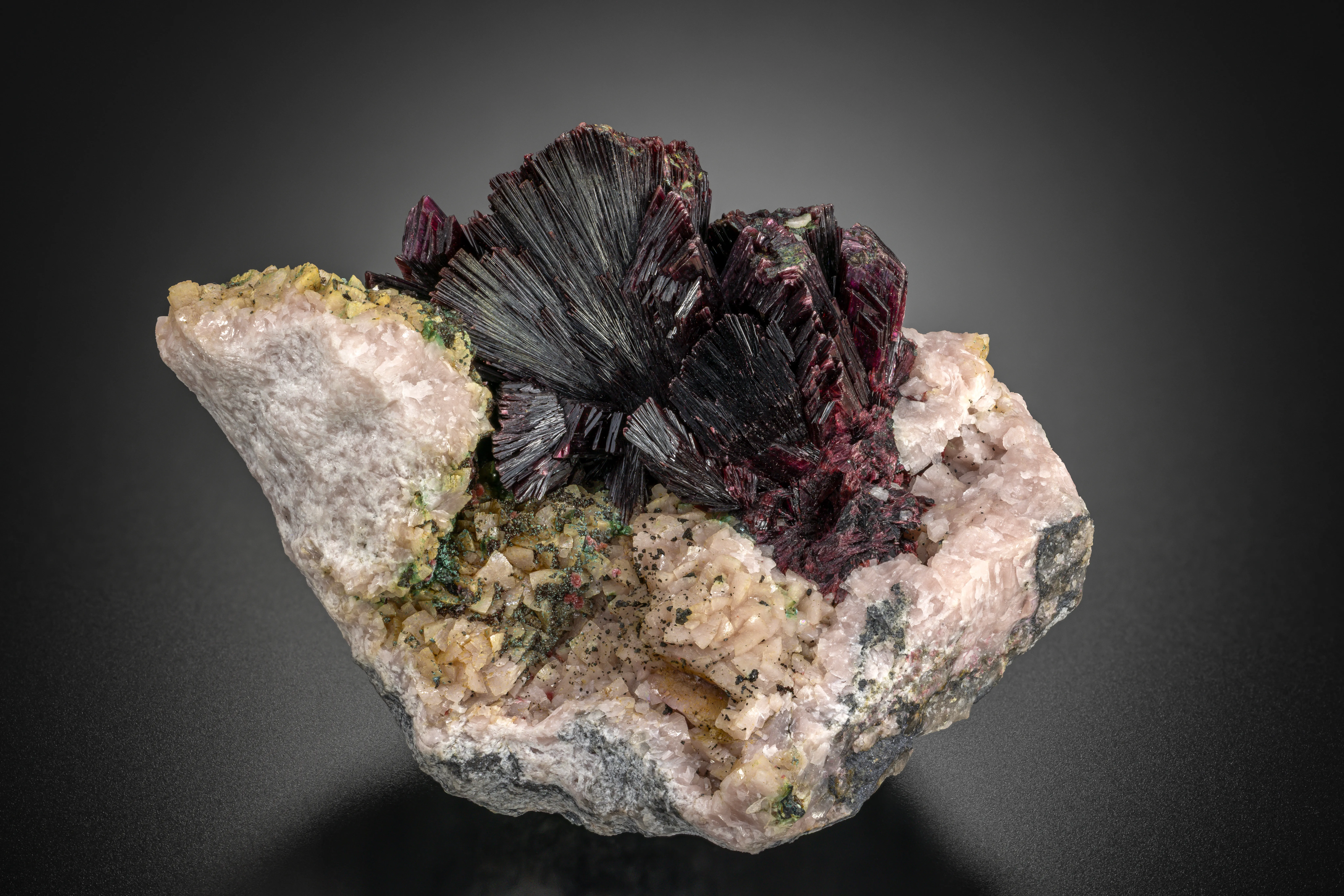 Erythrite sprays on Dolomite - image 2