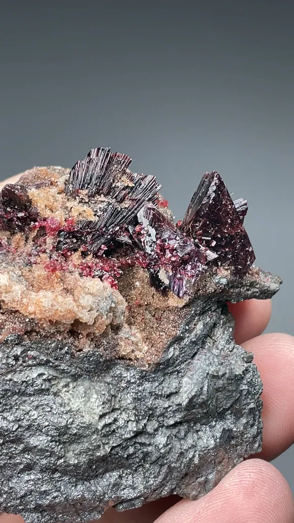 Erythrite with Roselite, Skutterudite - image 3