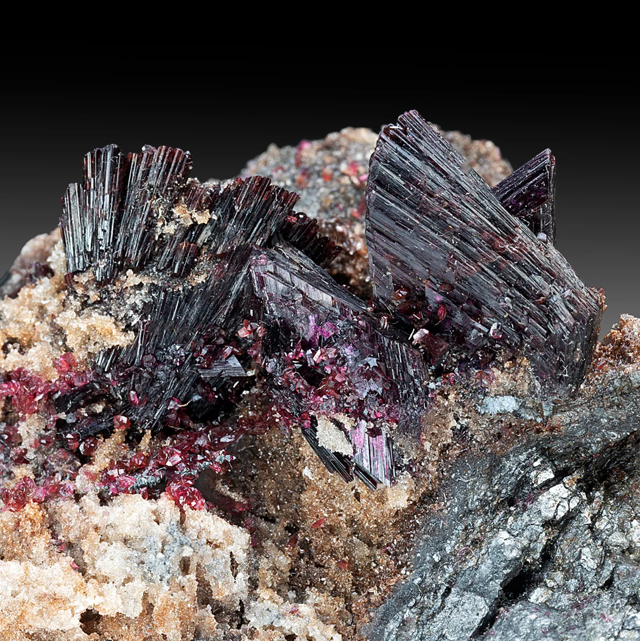 Erythrite with Roselite, Skutterudite - image 1
