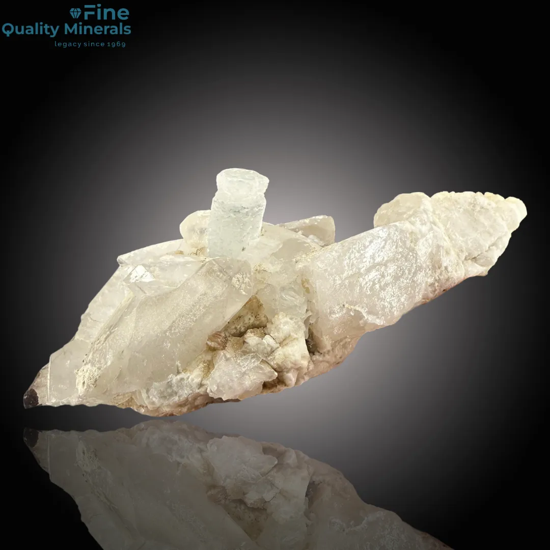 Etched Aquamarine with Quartz on Matrix – Shigar Specimen - image 1