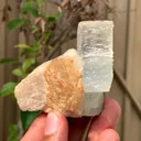 Etched Blue Aquamarine Crystal on Feldspar from Pakistan - image 3