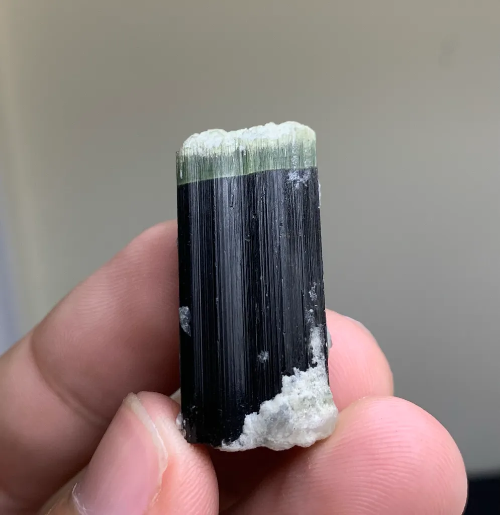 Etched Green Cap Tourmaline Crystal from Afghanistan - image 4