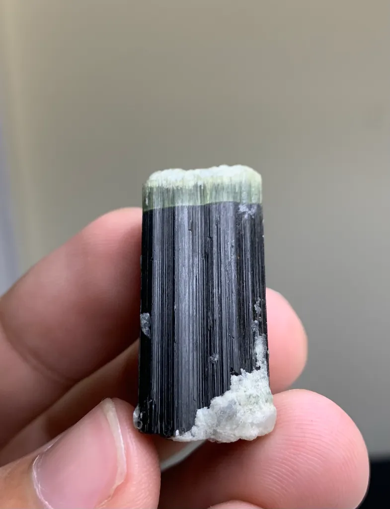 Etched Green Cap Tourmaline Crystal from Afghanistan - image 3
