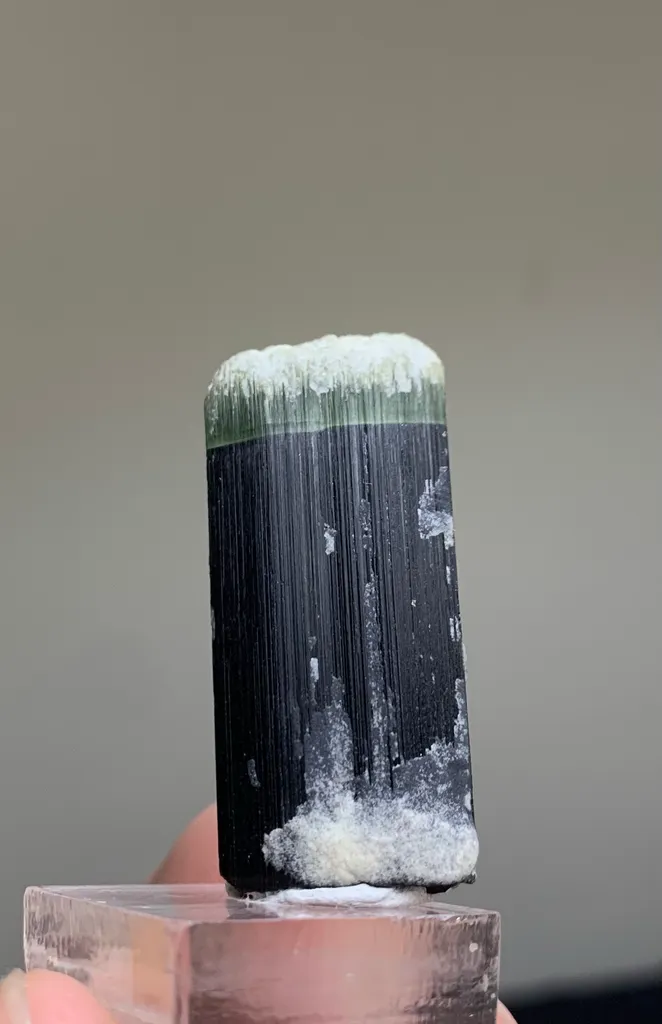 Etched Green Cap Tourmaline Crystal from Afghanistan - image 6