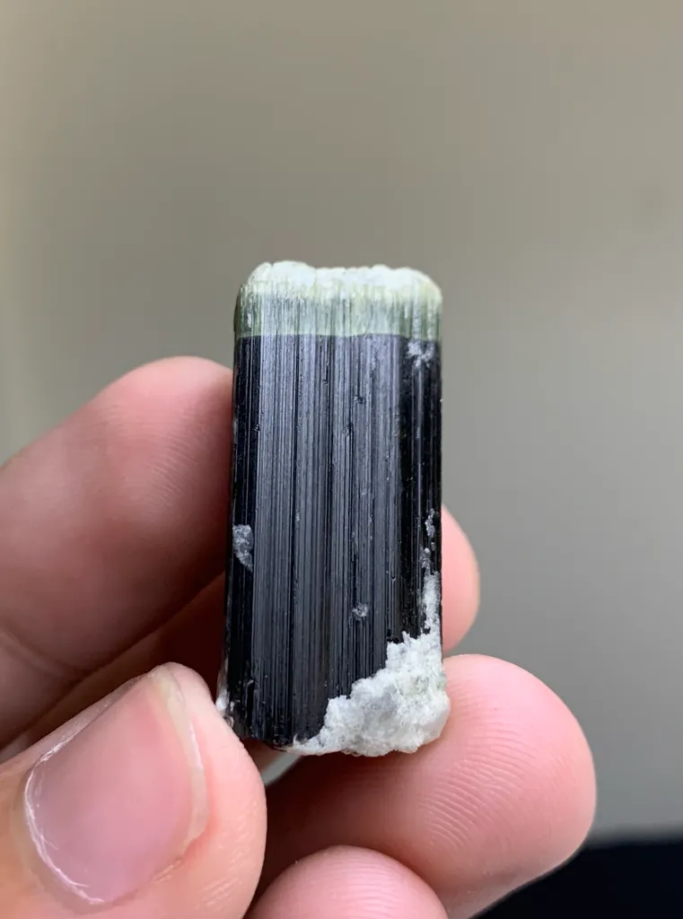 Etched Green Cap Tourmaline Crystal from Afghanistan - image 2