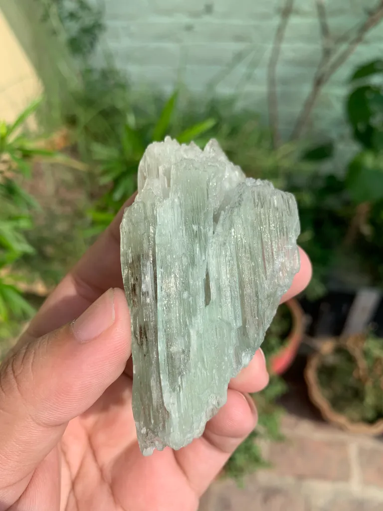 Etched Green Kunzite Crystal from Afghanistan - image 8