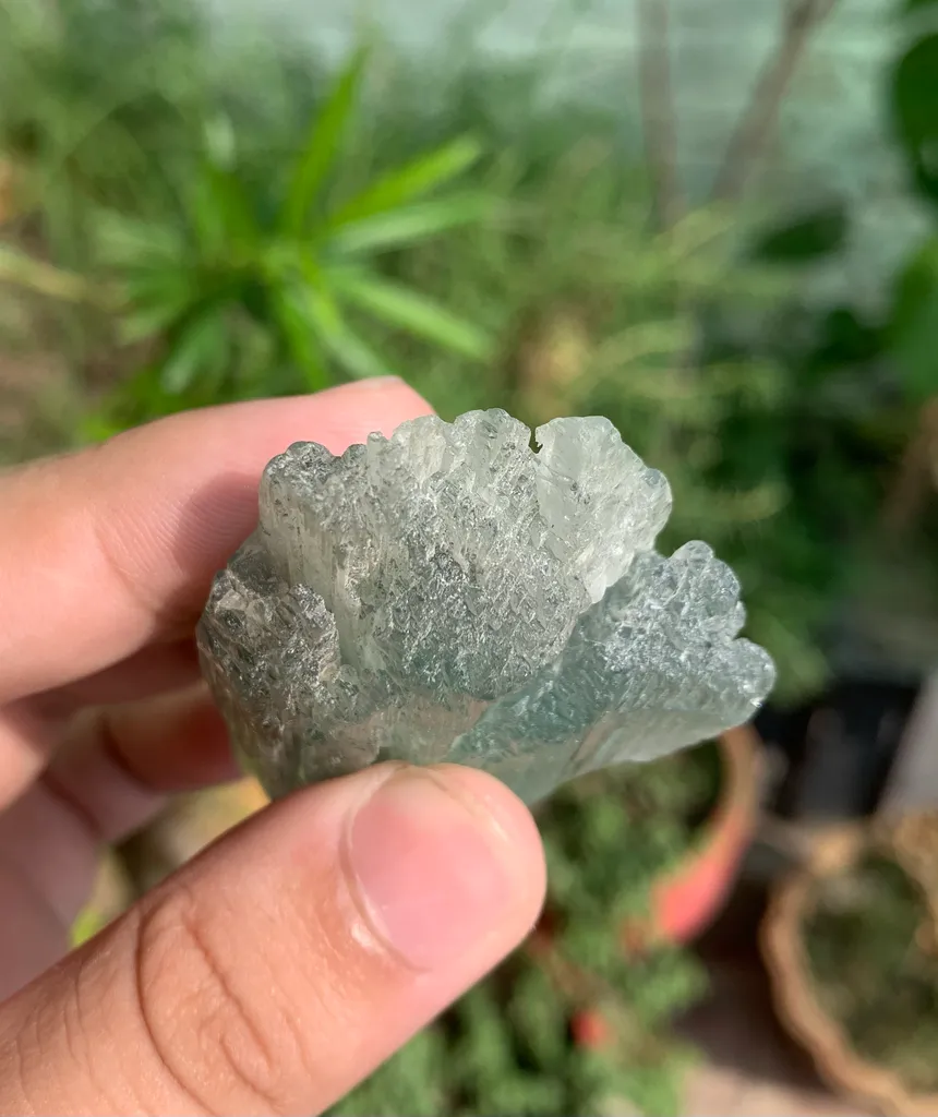 Etched Green Kunzite Crystal from Afghanistan - image 3
