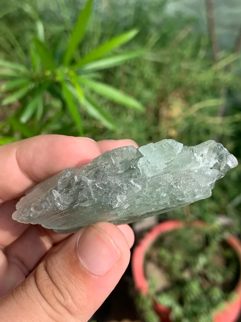Etched Green Kunzite Crystal from Afghanistan - image 7