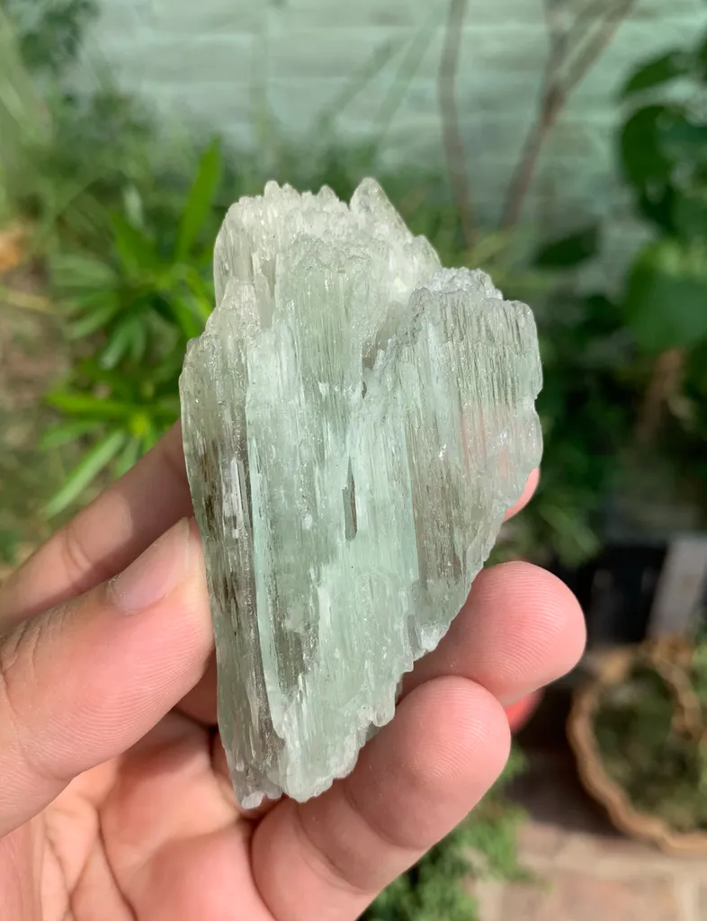 Etched Green Kunzite Crystal from Afghanistan - image 5