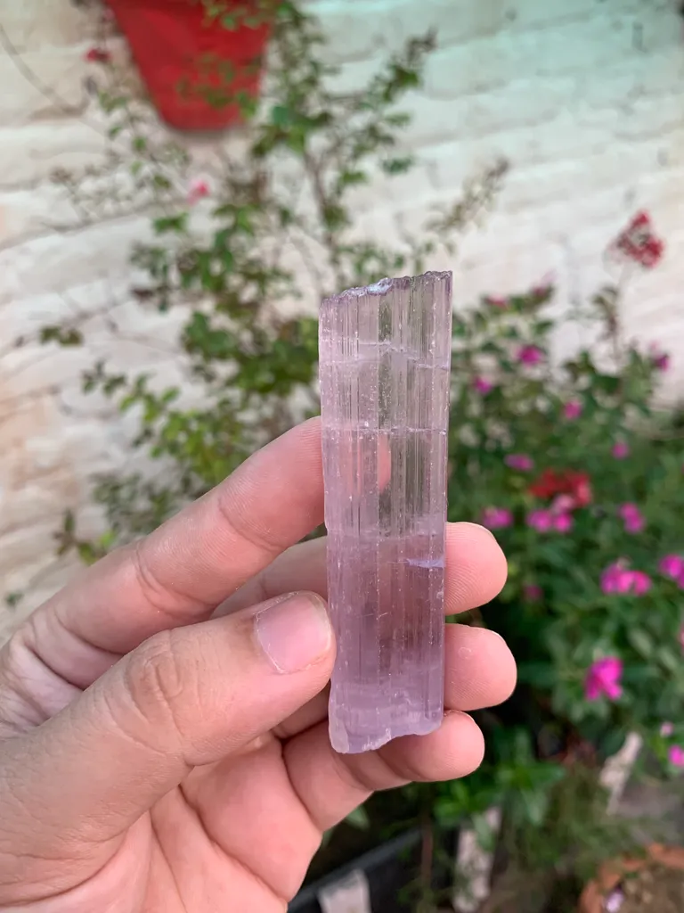 Etched Head Pink Kunzite Crystal from Afghanistan - image 3