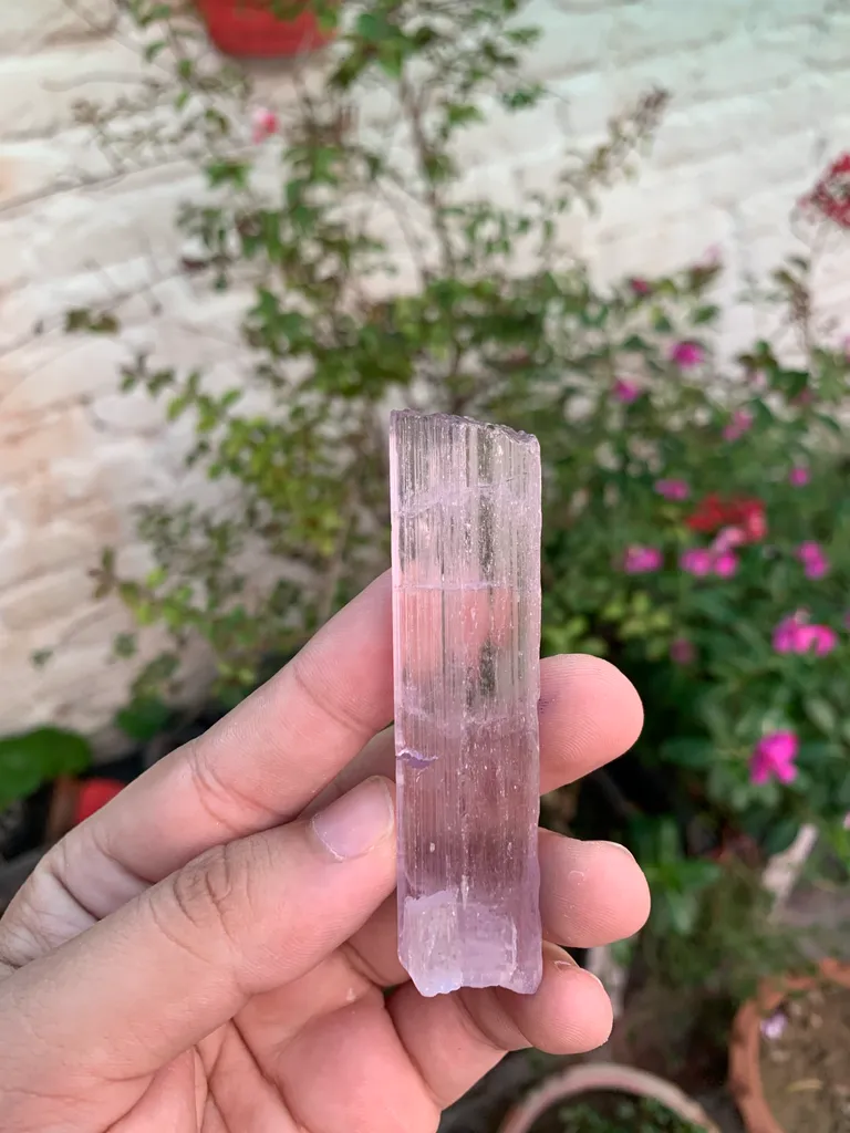 Etched Head Pink Kunzite Crystal from Afghanistan - image 5