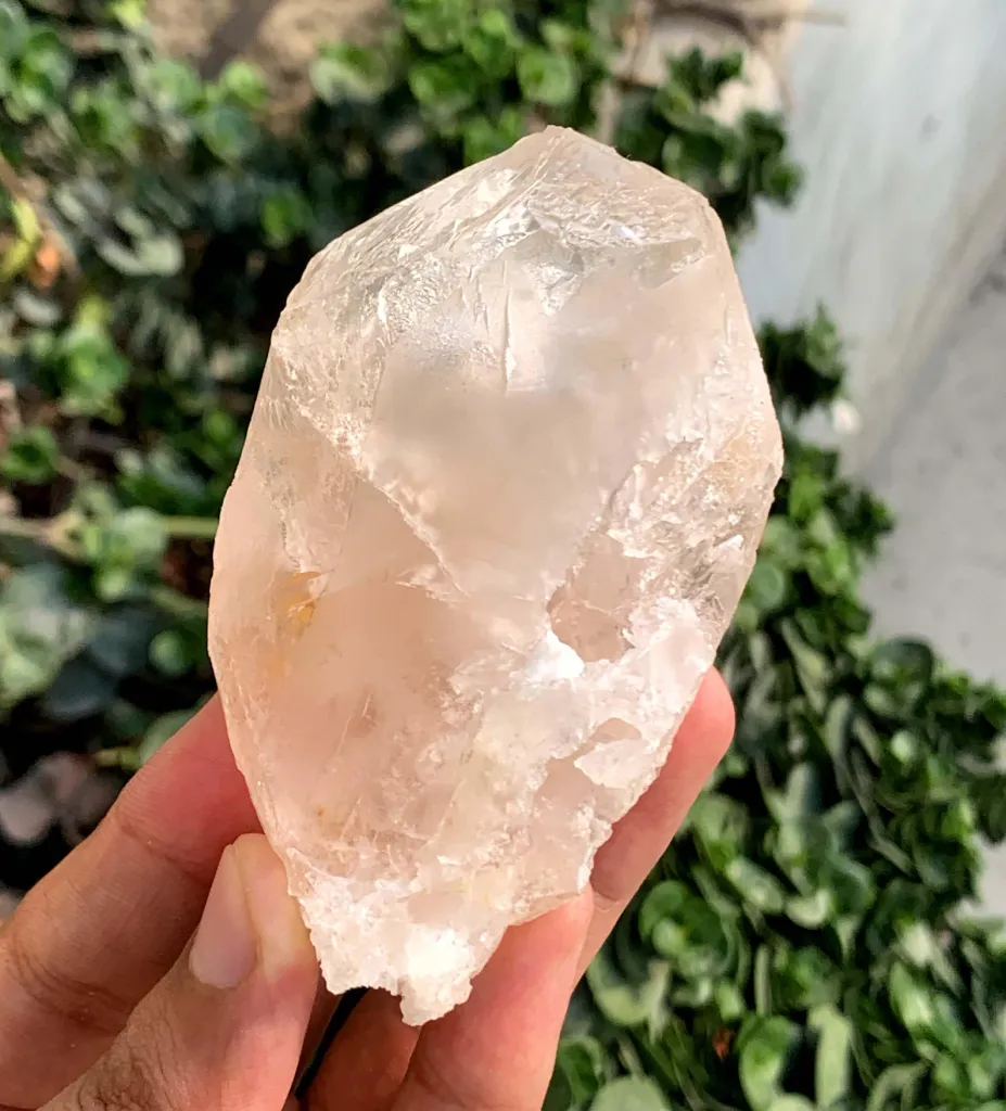 Etched Peach Pink Color Morganote Crystal with Rare Structure from Afghanistan - image 2