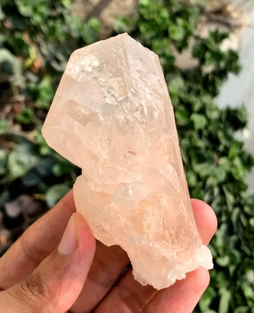 Etched Peach Pink Color Morganote Crystal with Rare Structure from Afghanistan - image 4