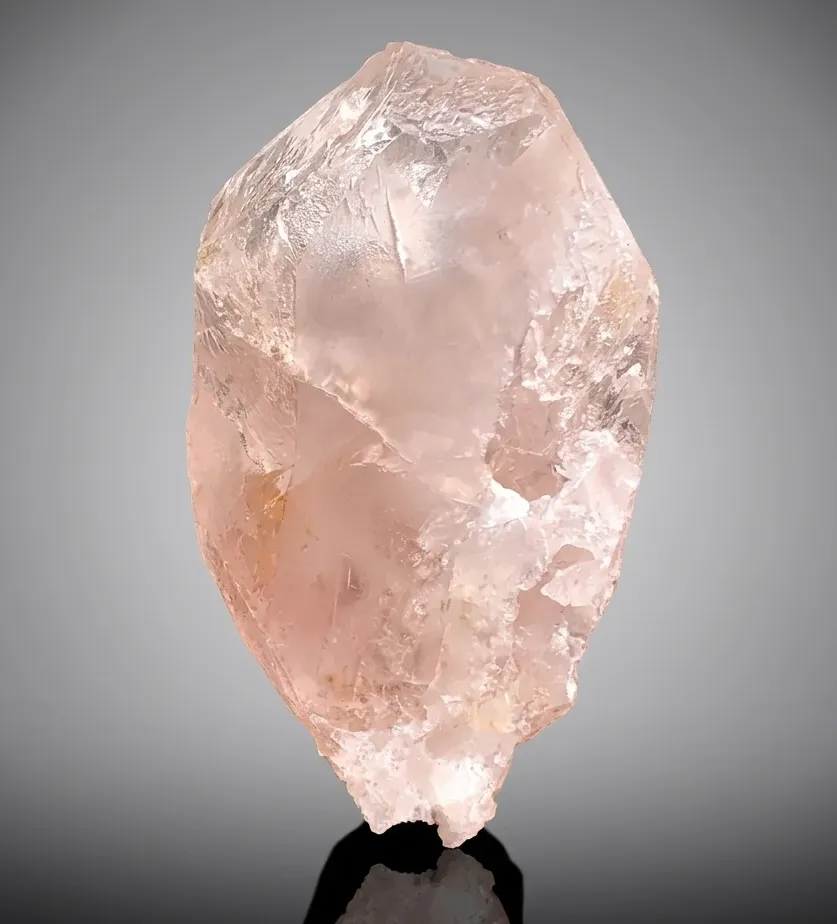 Etched Peach Pink Color Morganote Crystal with Rare Structure from Afghanistan image