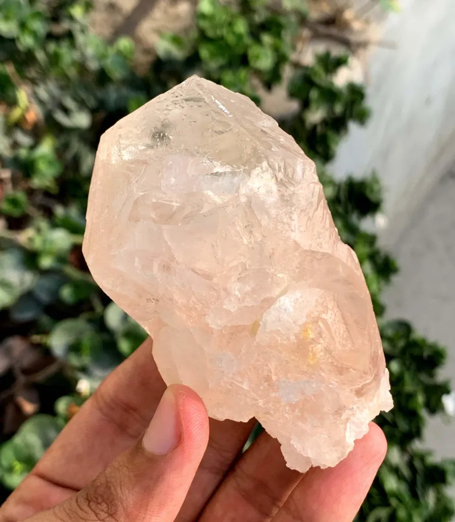 Etched Peach Pink Color Morganote Crystal with Rare Structure from Afghanistan - image 3