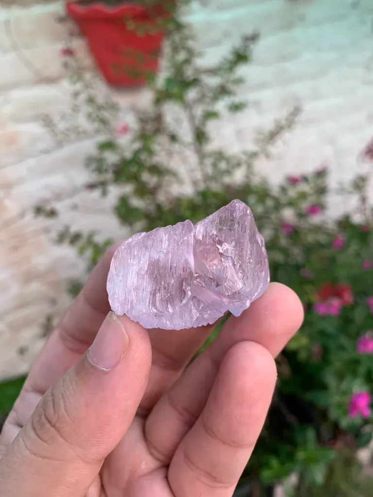 Etched Pink Kunzite Crystal from Afghanistan - image 2