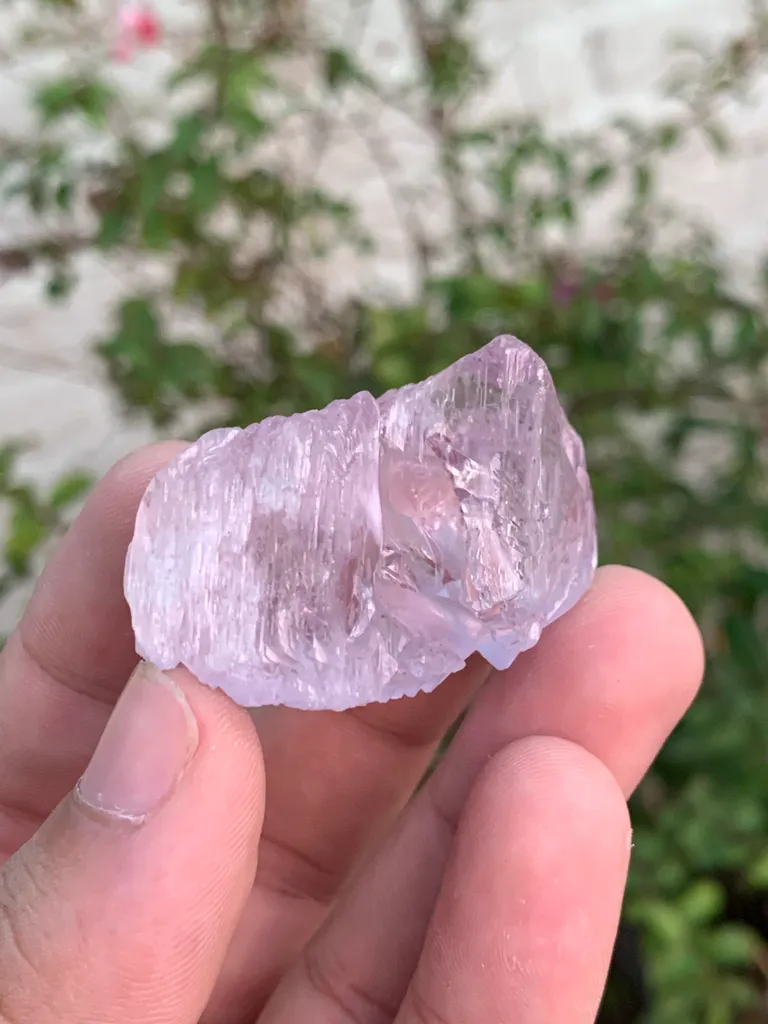 Etched Pink Kunzite Crystal from Afghanistan image