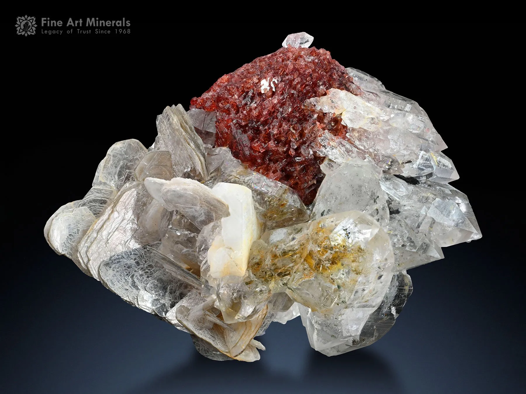 Etched Spessartine Garnet with Petroleum Quartz from Pakistan - image 1