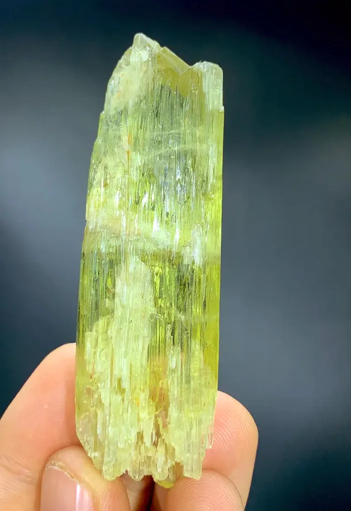 Etched Yellow Triphane spodumene crystal mineral specimen @Afghanistan kunzite - image 2