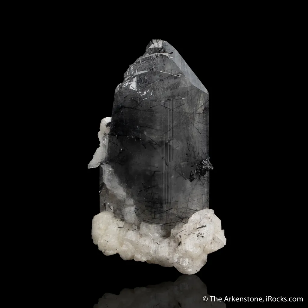 Euclase with Schorl inclusions and Adularia image