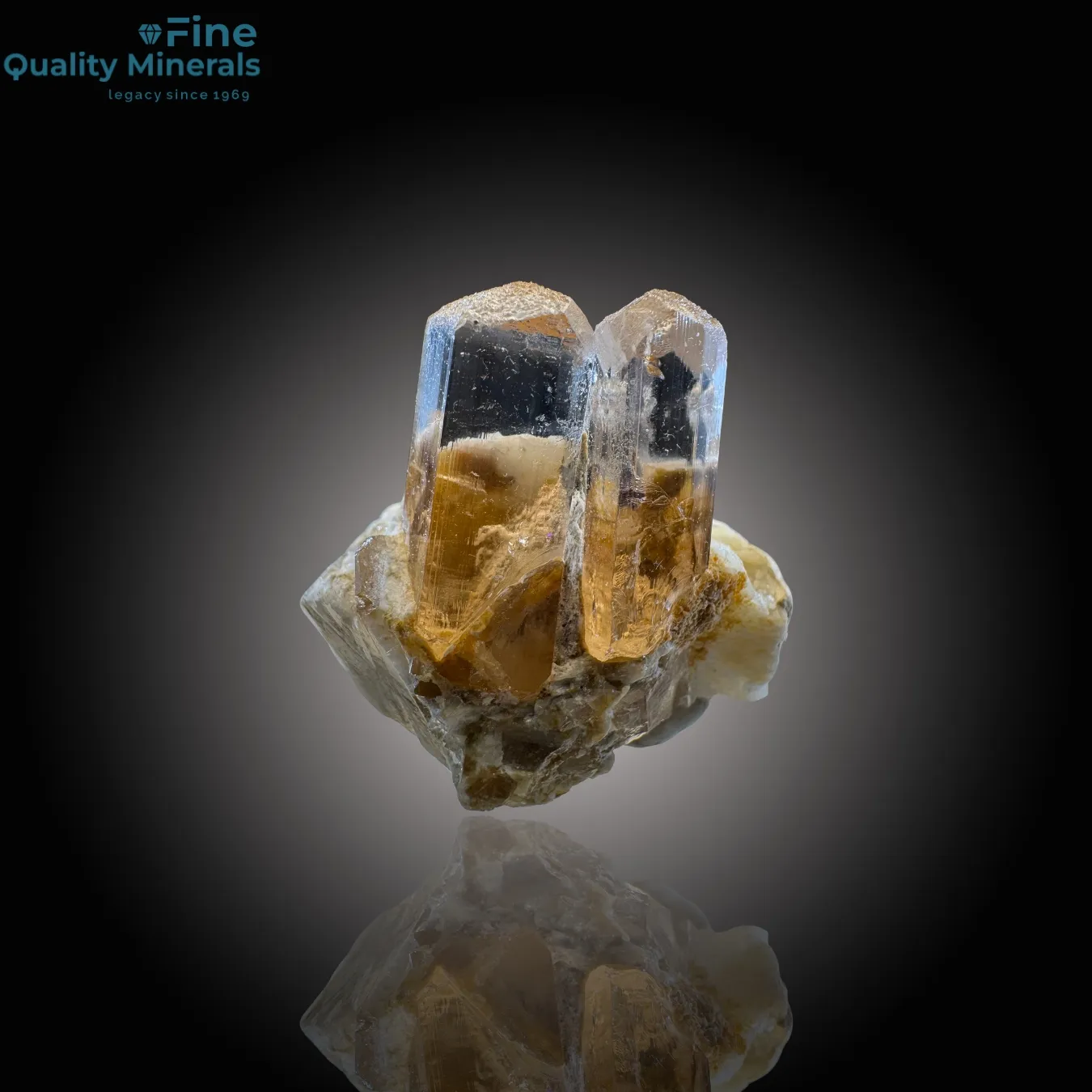 Exceptional Twin Imperial Topaz Specimen – Naturally Recrystallized - image 1