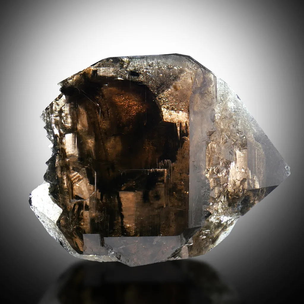 Exquisite Closed Gwindel Smoky Quartz with Hematite from Galmihorn, Bachital, Reckingen Goms, Kanton Wallis, Switzerland - image 3