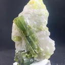 Exquisite Green Tourmaline Crystal Cluster on Quartz Matrix - image 3