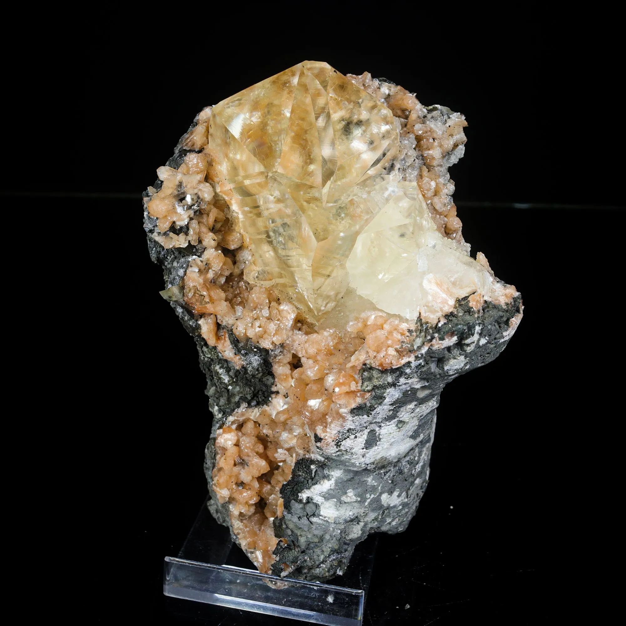 Extremely Rare Calcite with Stellerite Natural Mineral Specimen - image 2