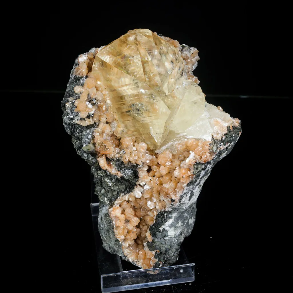 Extremely Rare Calcite with Stellerite Natural Mineral Specimen image