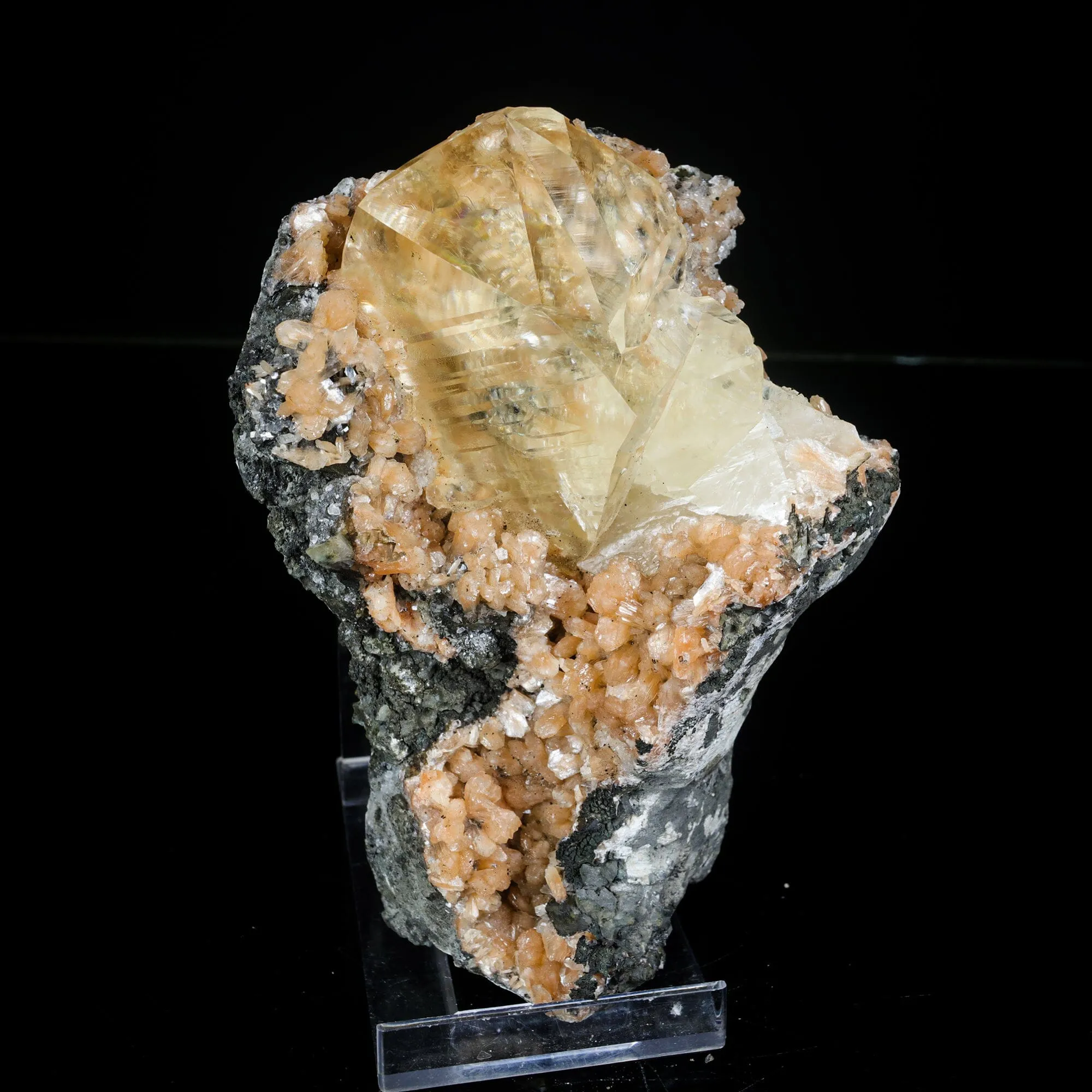 Extremely Rare Calcite with Stellerite Natural Mineral Specimen - image 1