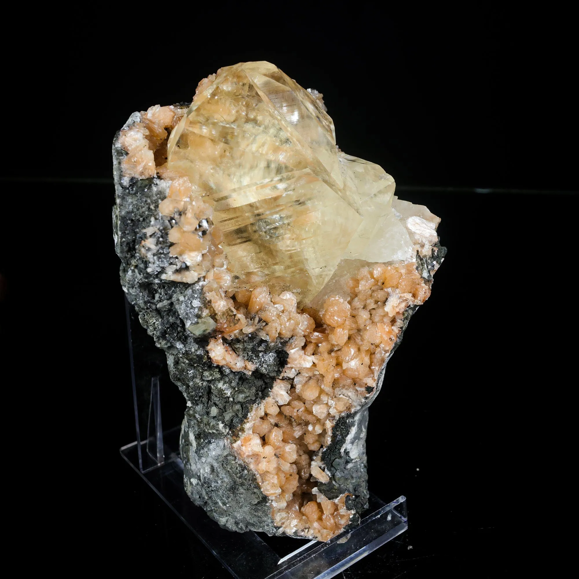 Extremely Rare Calcite with Stellerite Natural Mineral Specimen - image 3