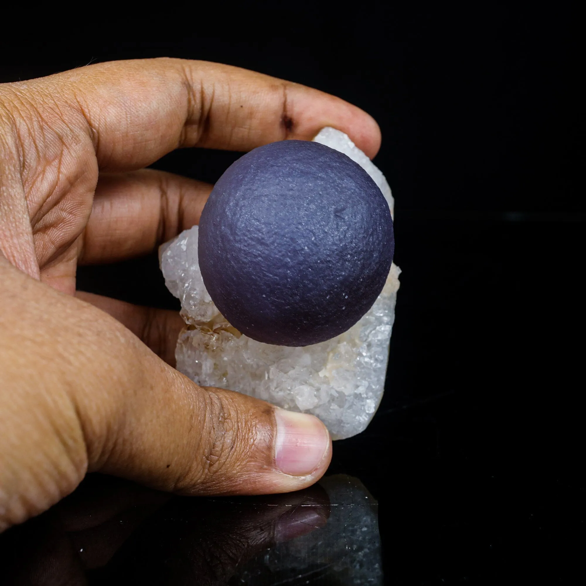 Extremely Rare Dark Purple Botryoidal Fluorite Natural Mineral Specimen – One-of-a-Kind World-Class Piece - image 4