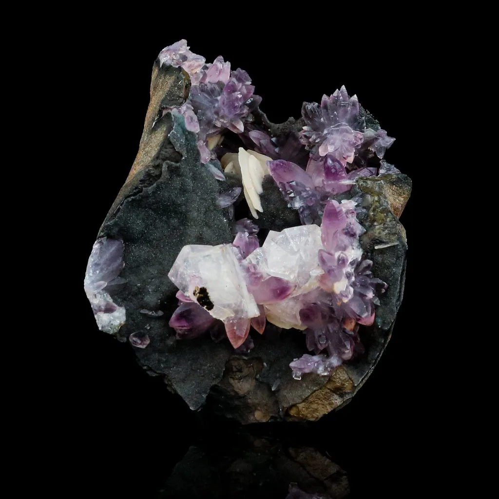 Eye Catching Amethyst, Inside Chabazite Geode Natural Mineral Specimen image