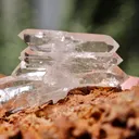 Faden quartz on Siderite and Calcite from Vals, Surselva Region, Switzerland - image 8