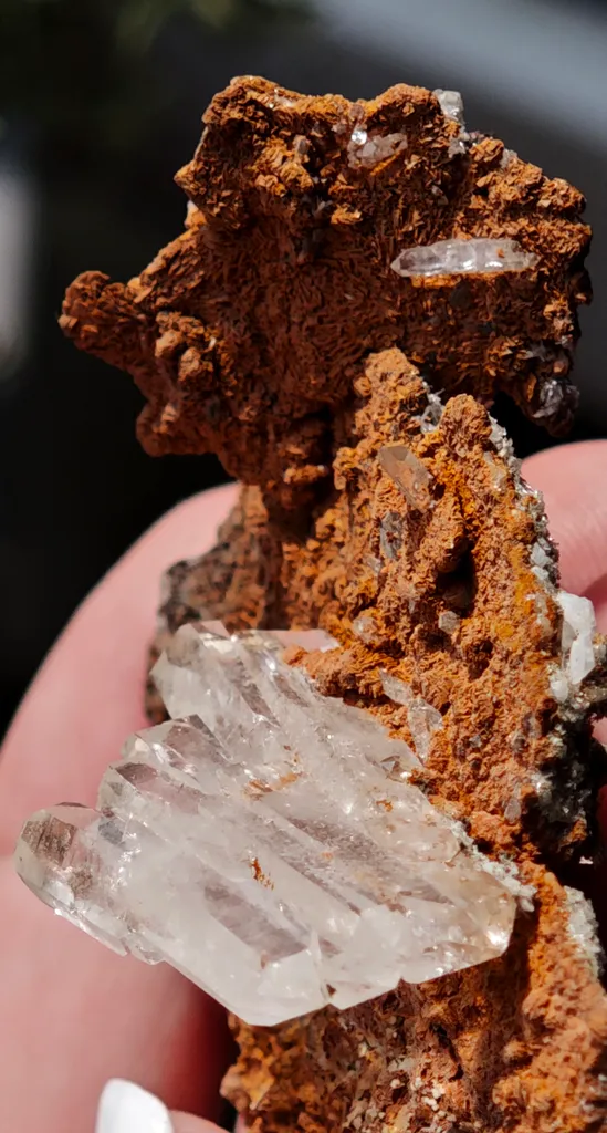 Faden quartz on Siderite and Calcite from Vals, Surselva Region, Switzerland - image 9