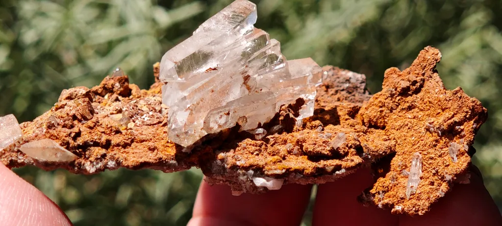 Faden quartz on Siderite and Calcite from Vals, Surselva Region, Switzerland - image 5