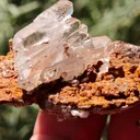 Faden quartz on Siderite and Calcite from Vals, Surselva Region, Switzerland - image 5
