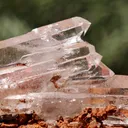 Faden quartz on Siderite and Calcite from Vals, Surselva Region, Switzerland - image 2