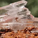 Faden quartz on Siderite and Calcite from Vals, Surselva Region, Switzerland - image 1