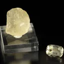 Feldspar var. Bytownite (rough and cut set) - image 1