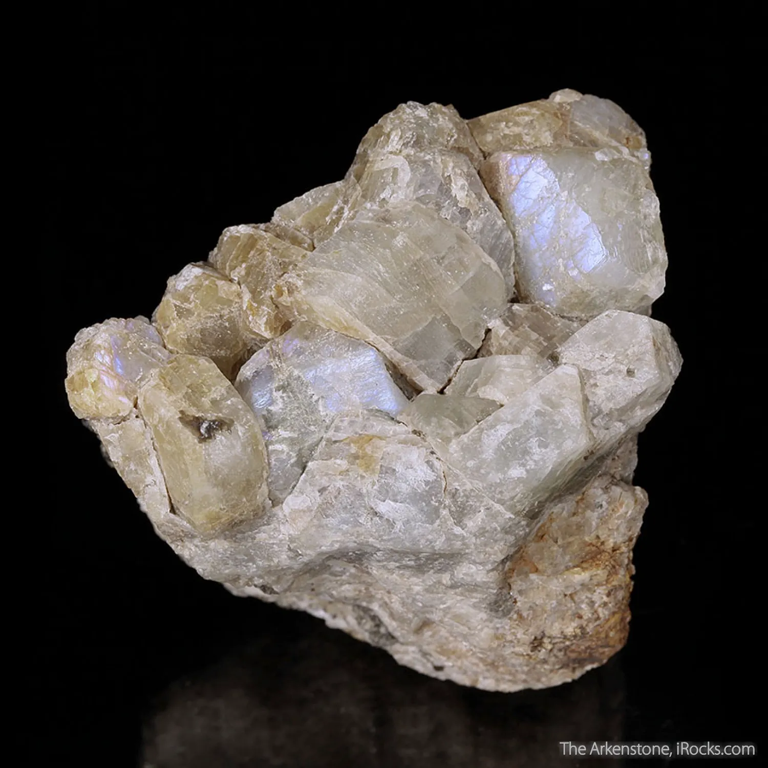 Feldspar var. Moonstone (rough and cut set) - image 3