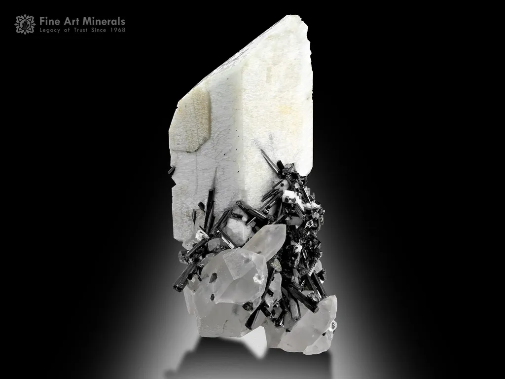 Feldspar with Quartz and Schorl from Goand Mine Pakistan image