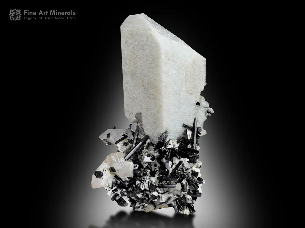 Feldspar with Quartz and Schorl from Goand Mine Pakistan image