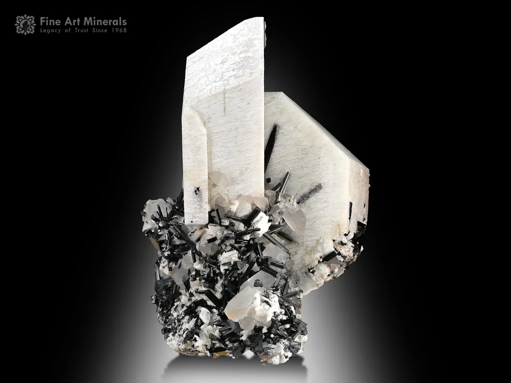 Feldspar with Quartz and Schorl from Goand Mine Pakistan image