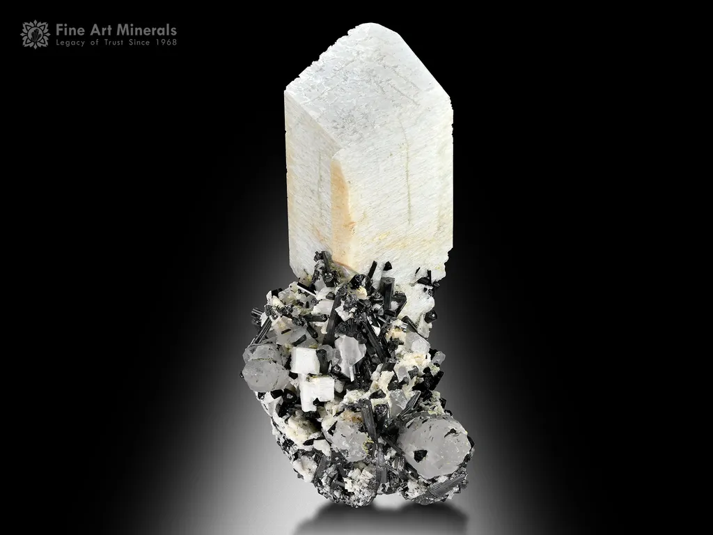 Feldspar with Quartz and Schorl from Pakistan image