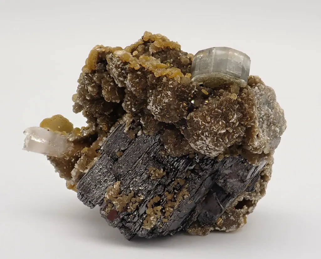 Ferberite, Fluorapatite and Siderite image