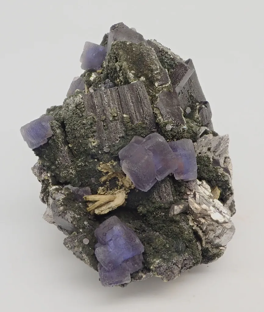 Ferberite, Fluorite and Arsenopyrite image